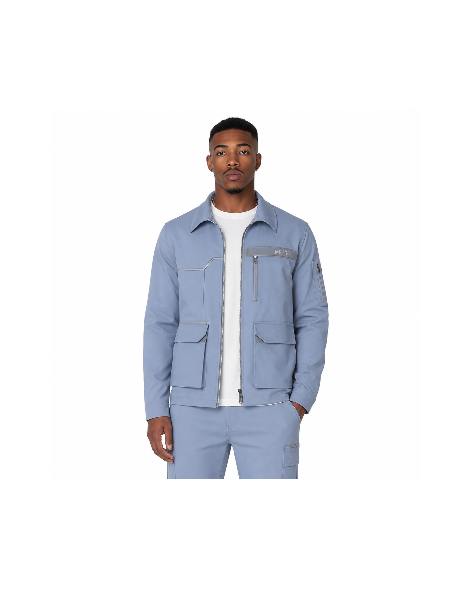 METRO Sky Platform Chore Jacket front product view on a white background