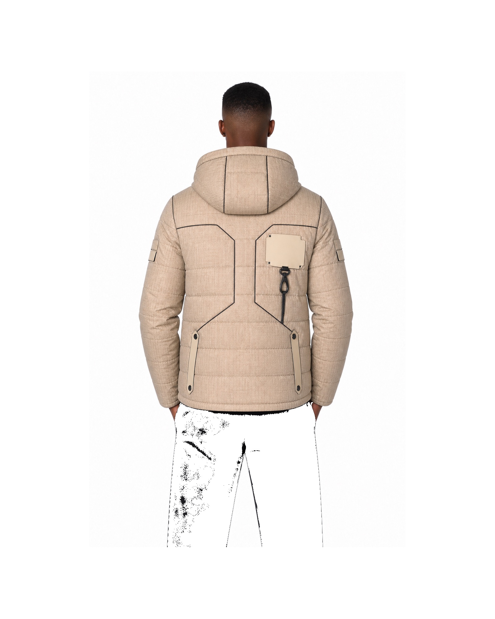 METRO Sand Cabin Puffer back product view on a white background