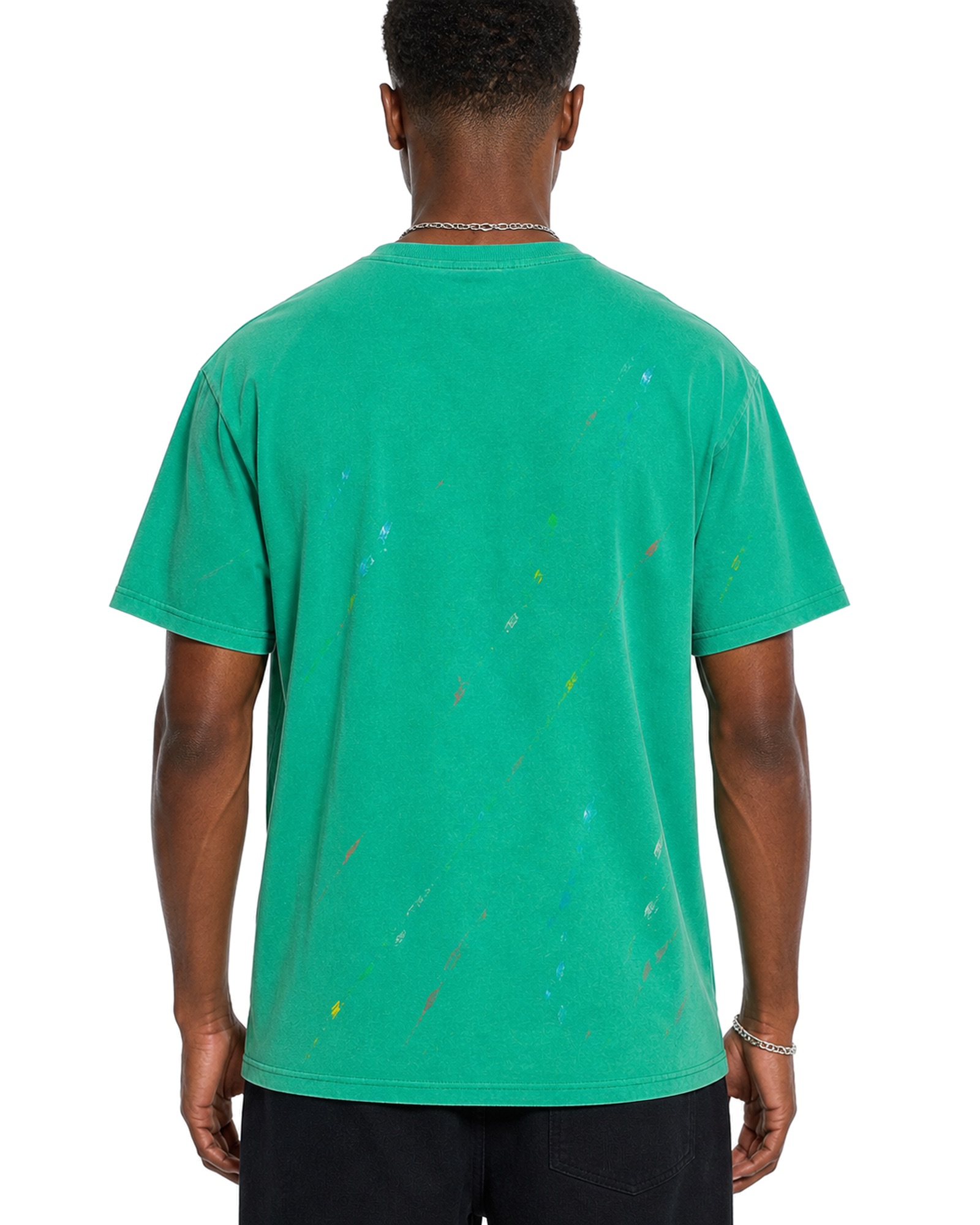 METRO Green Signal Pocket Tee back product view on a white background