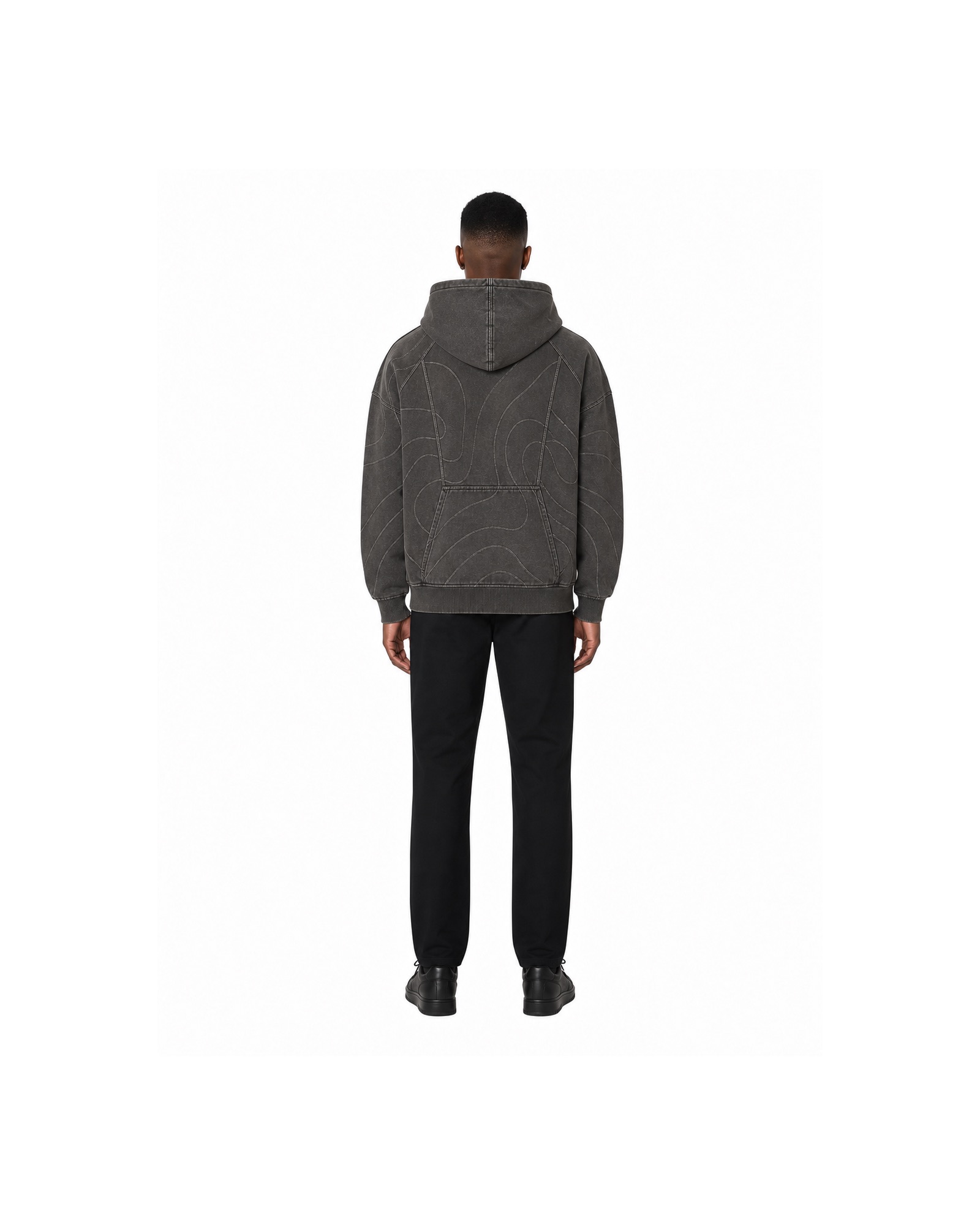 METRO Coal Relay Zip Hoodie back product view on a white background