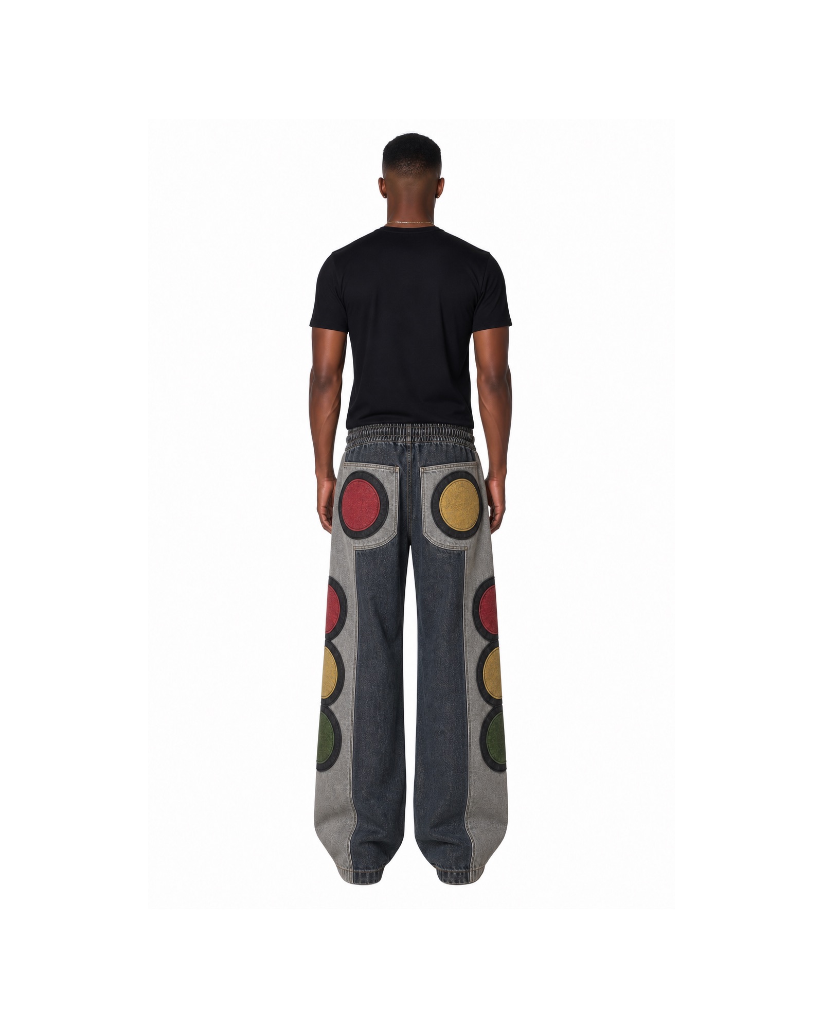 METRO Orbit Disc Wide Pants back product view on a white background