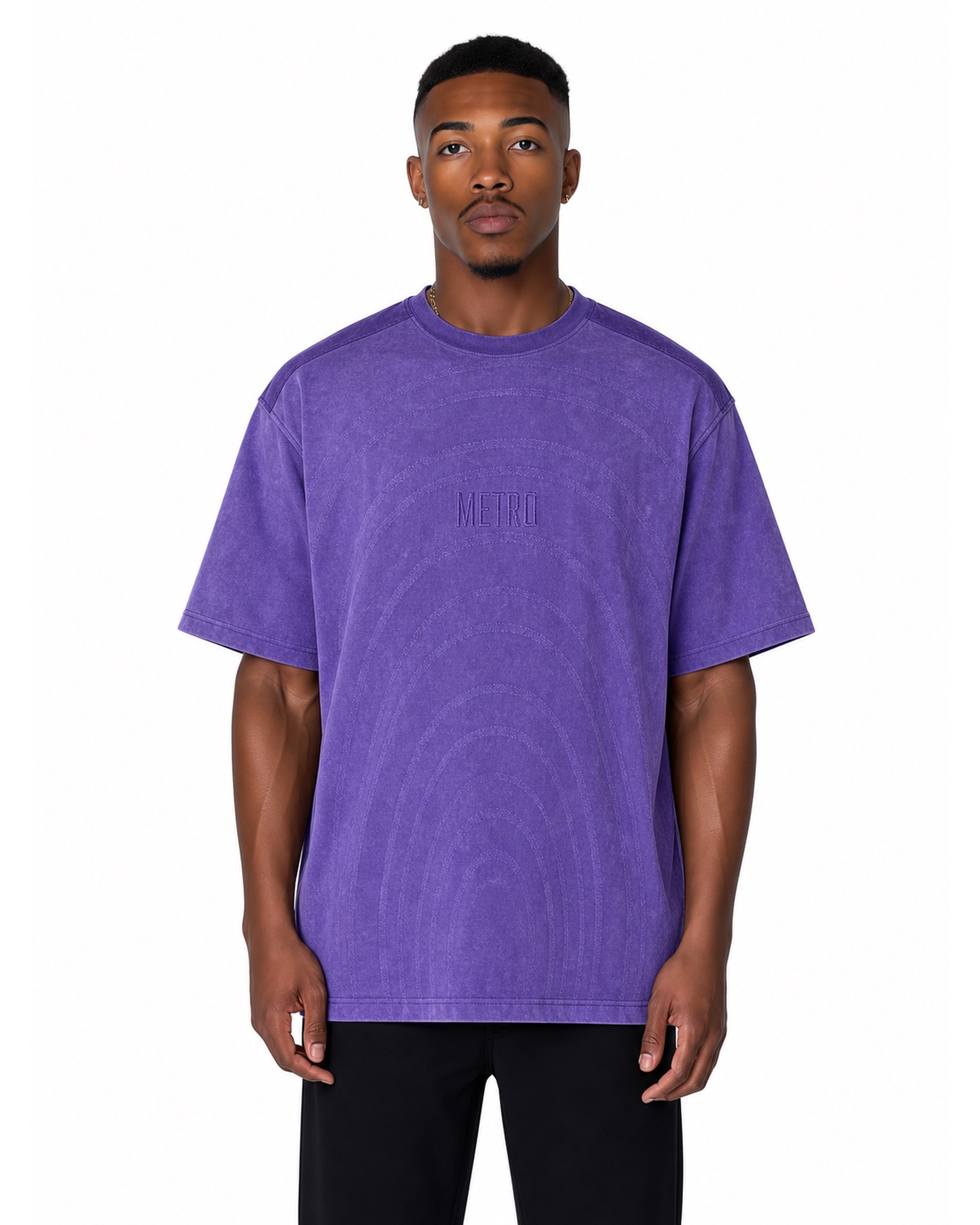 METRO Violet Ripple Tee front product view on a white background