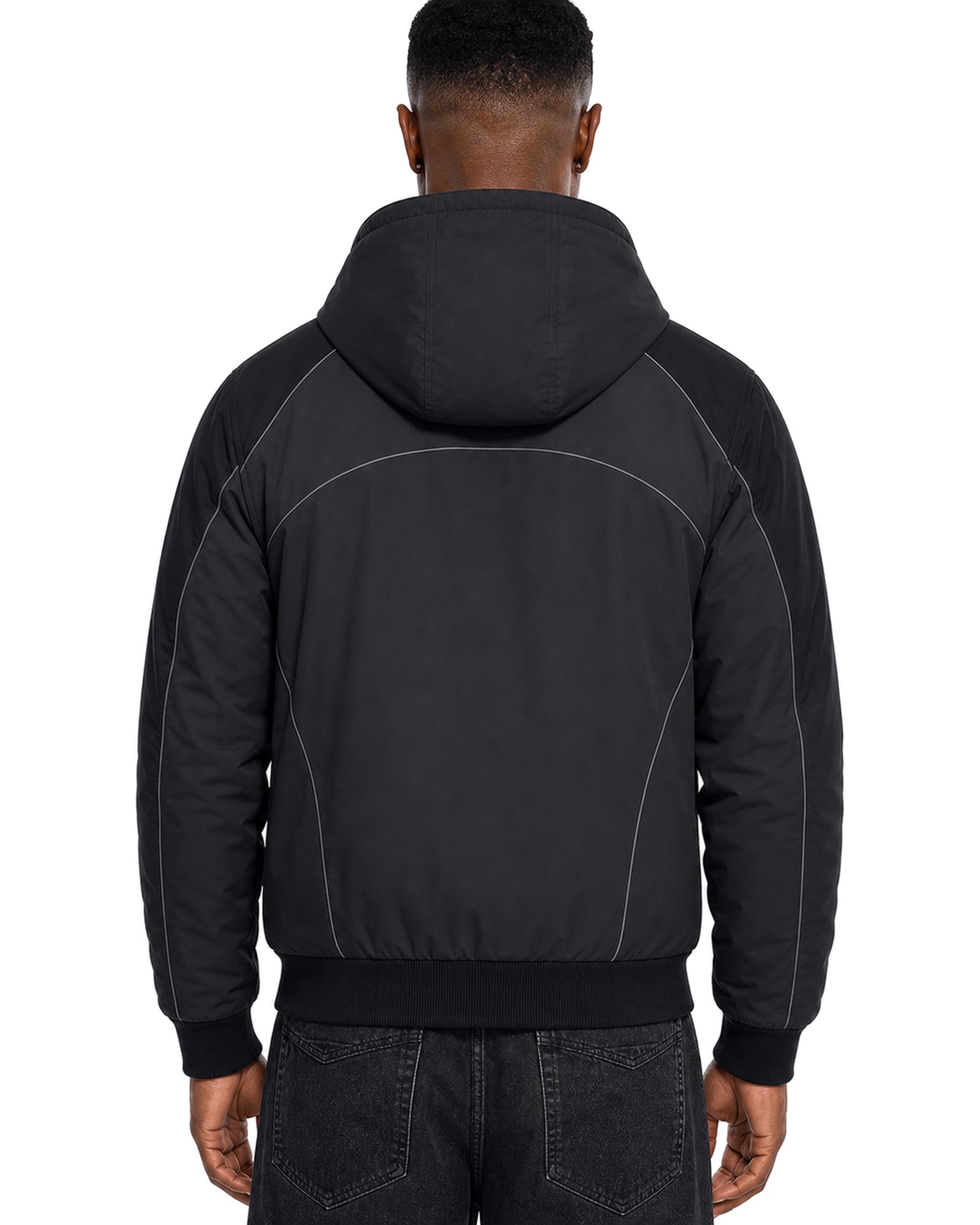 METRO Night Terminal Hood Jacket back product view on a white background