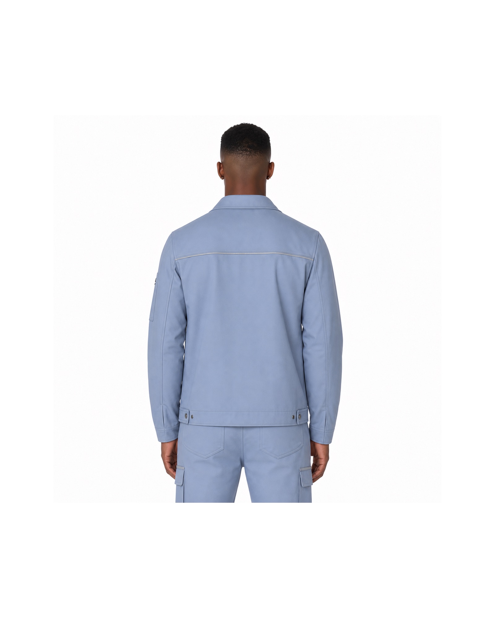 METRO Sky Platform Chore Jacket back product view on a white background