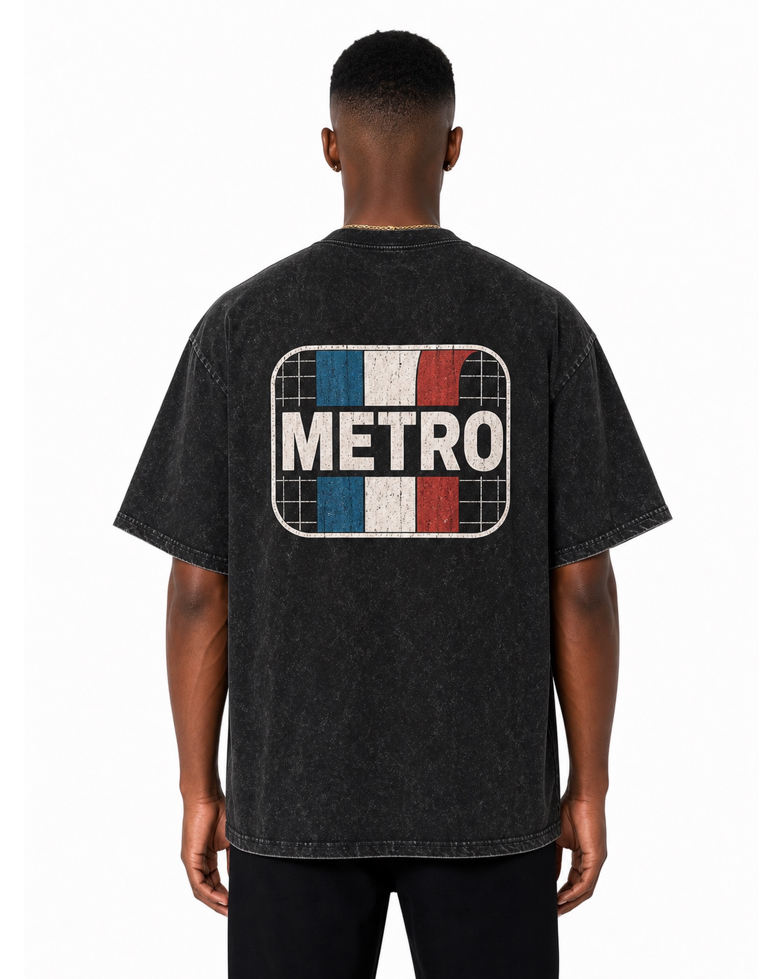 METRO Signal Cabinet Graphic Tee back product view on a white background