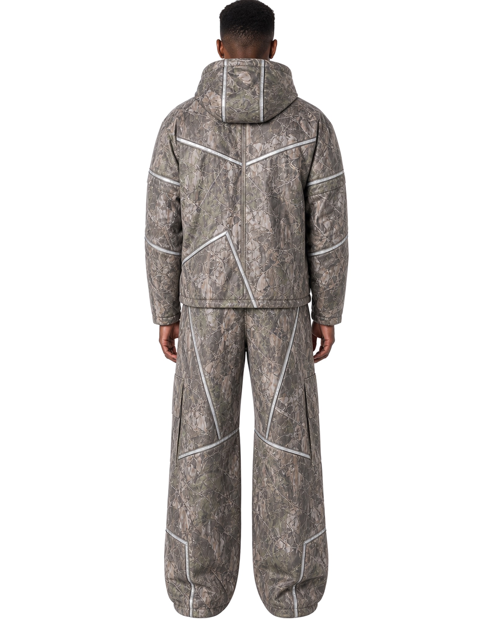 METRO Concrete Grid Puffer Set back product view on a white background