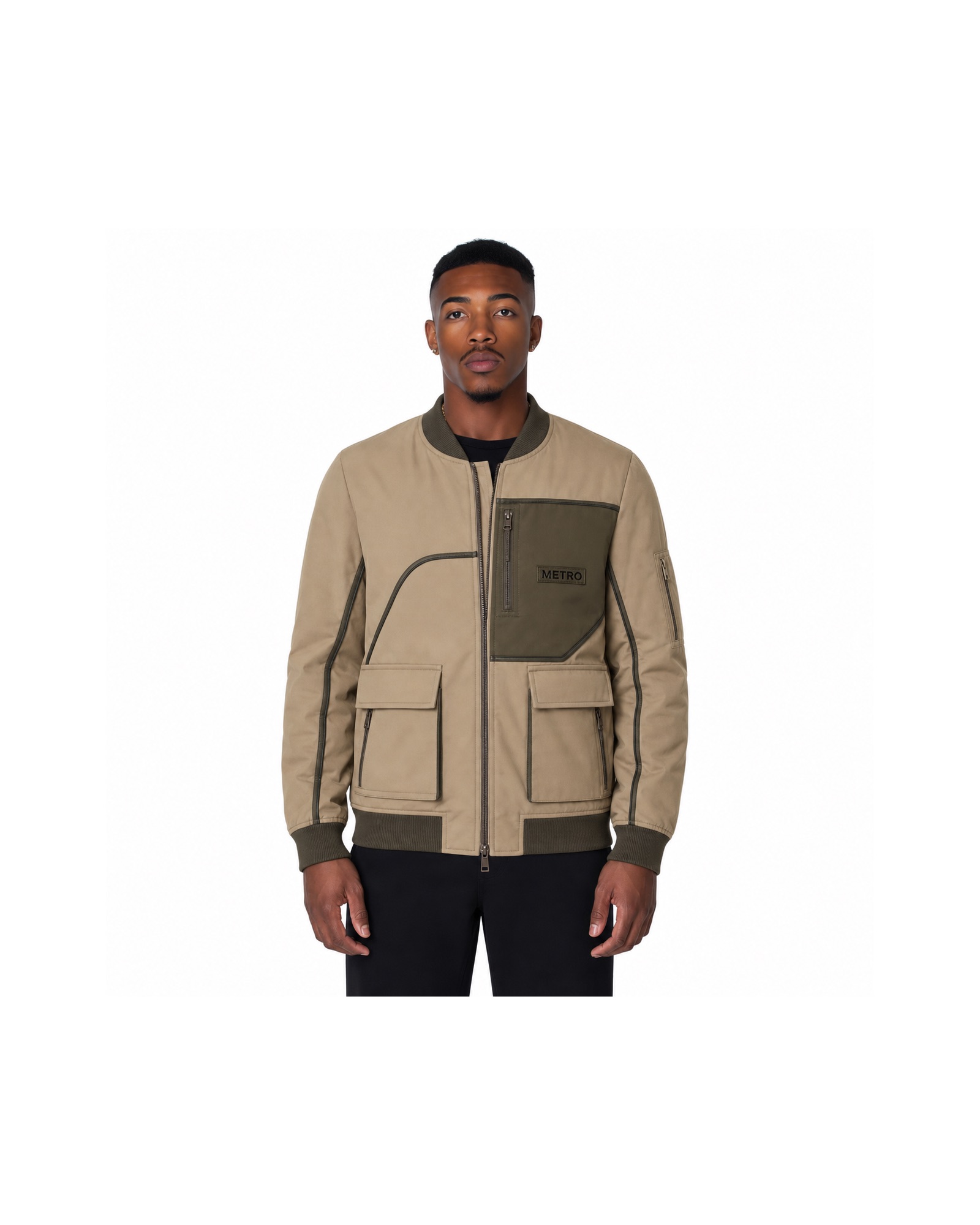 METRO Sand Signal Utility Bomber front product view on a white background