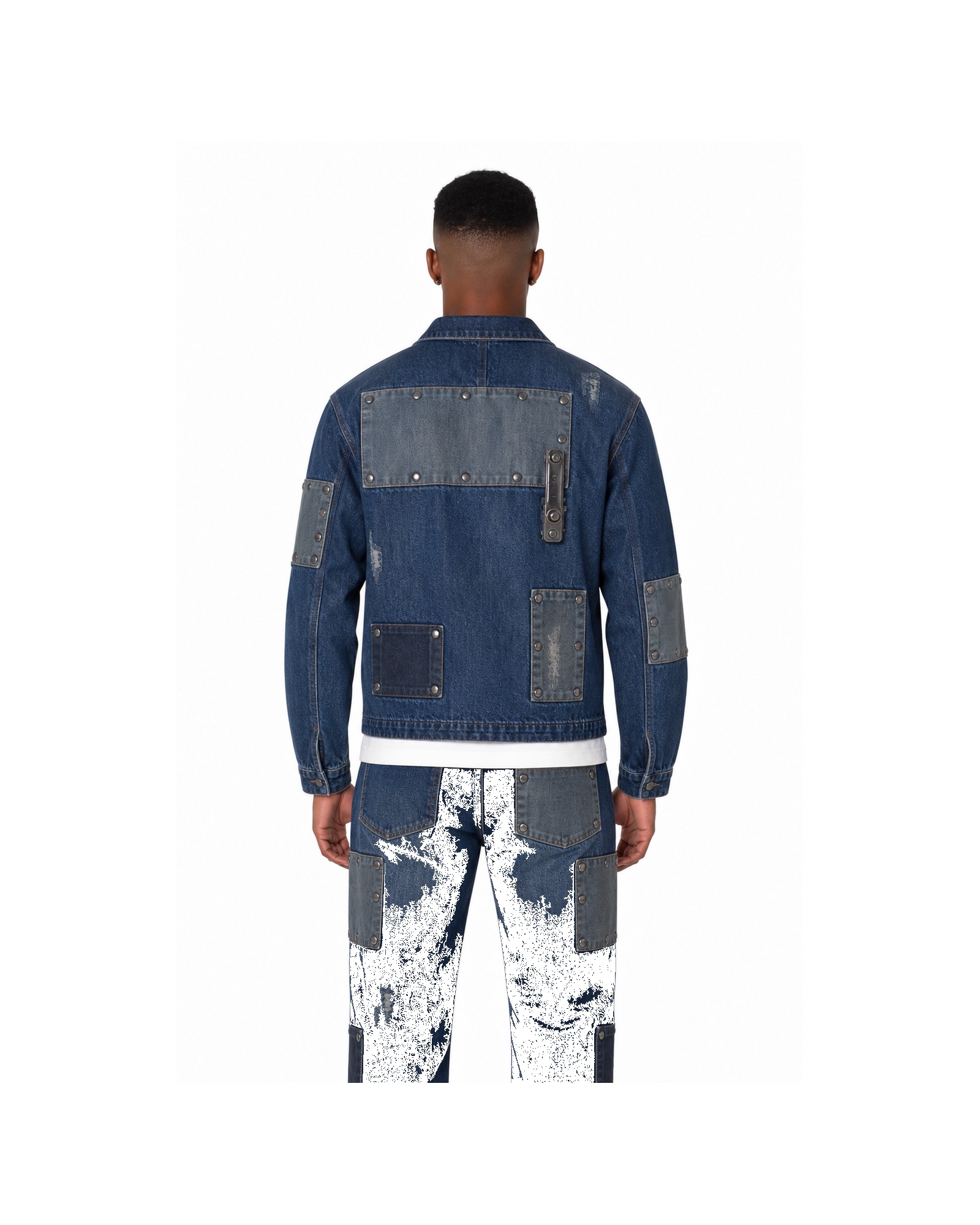 METRO Indigo Terminal Denim Jacket back product view on a white background