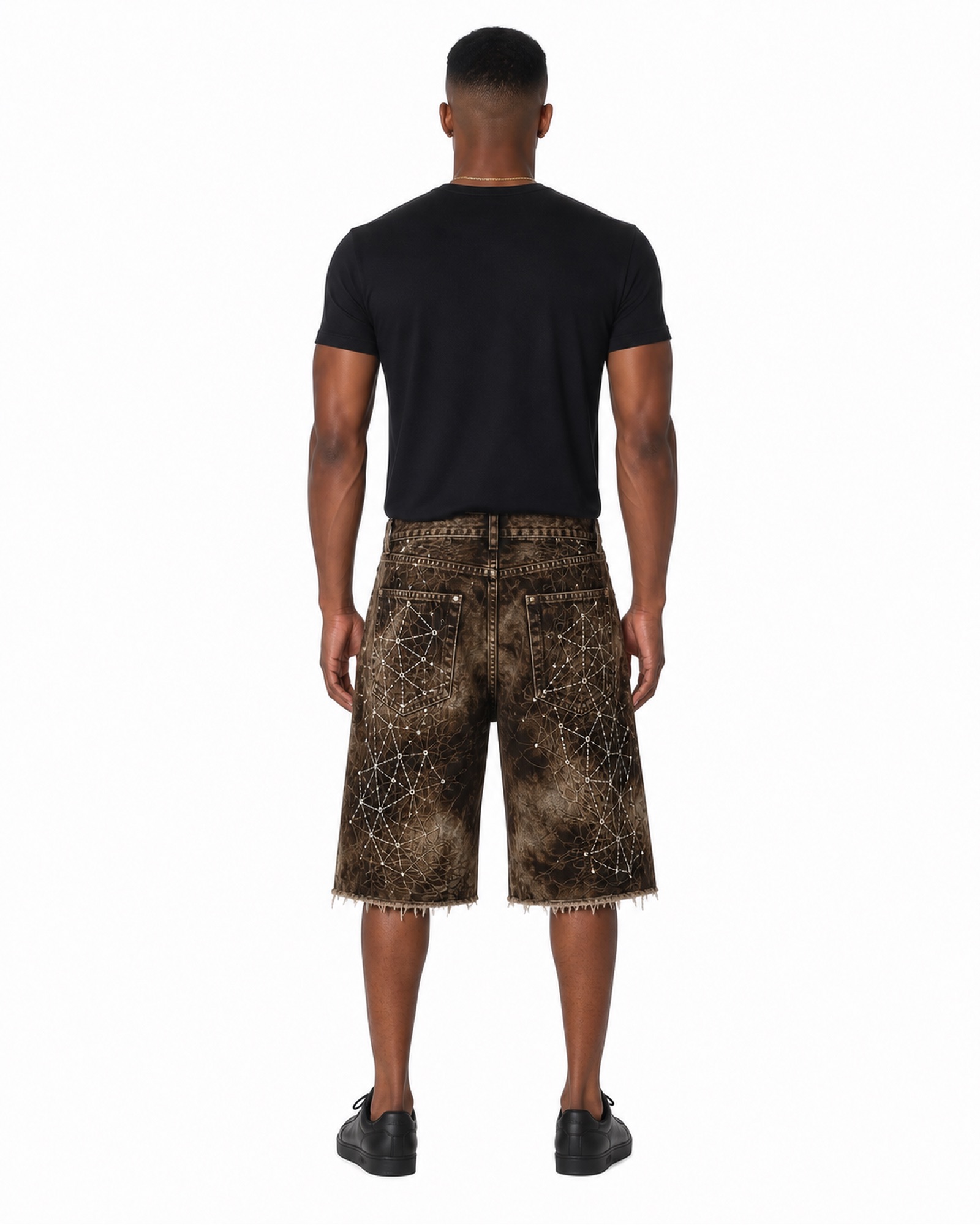 METRO Copper Cosmos Cargo Shorts back product view on a white background