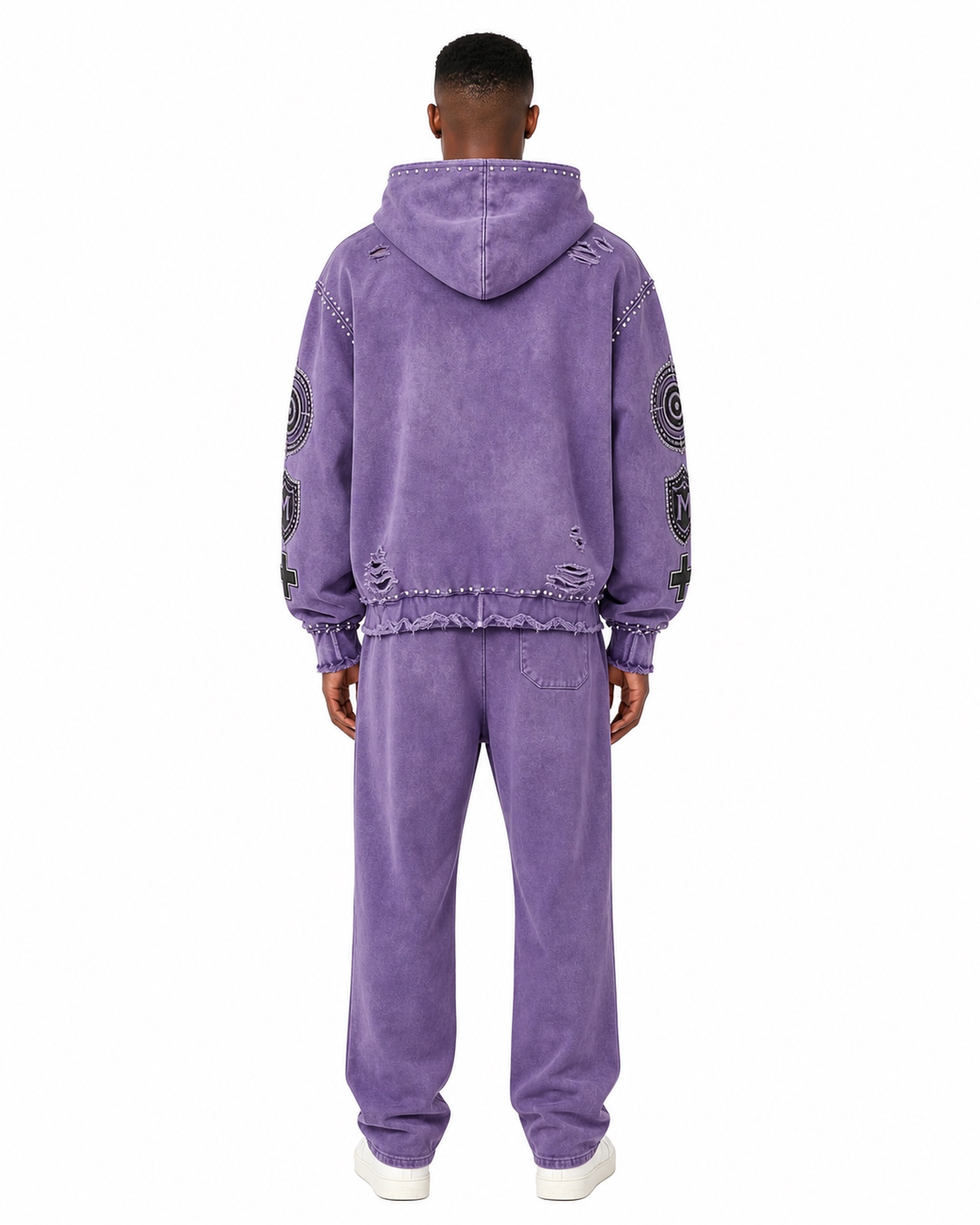 METRO Violet Medallion Tracksuit back product view on a white background