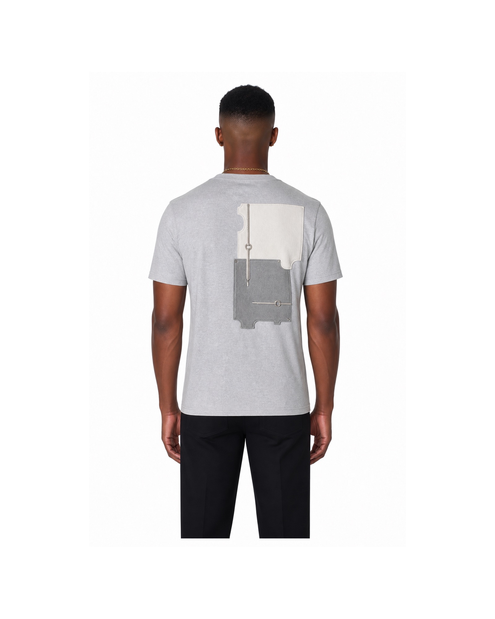 METRO Concrete Pocket Panel Tee back product view on a white background