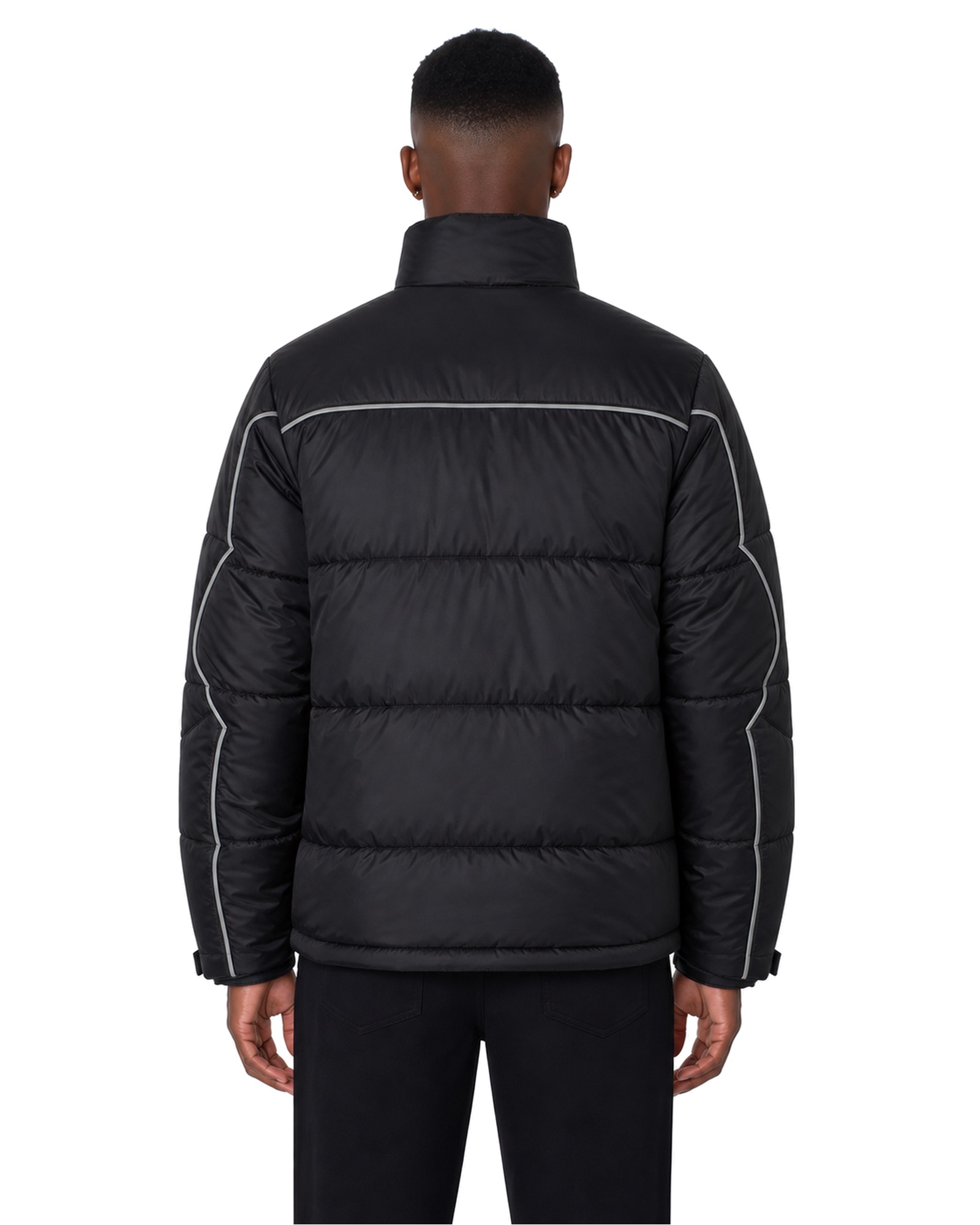 METRO Carbon Depot Puffer Jacket back product view on a white background