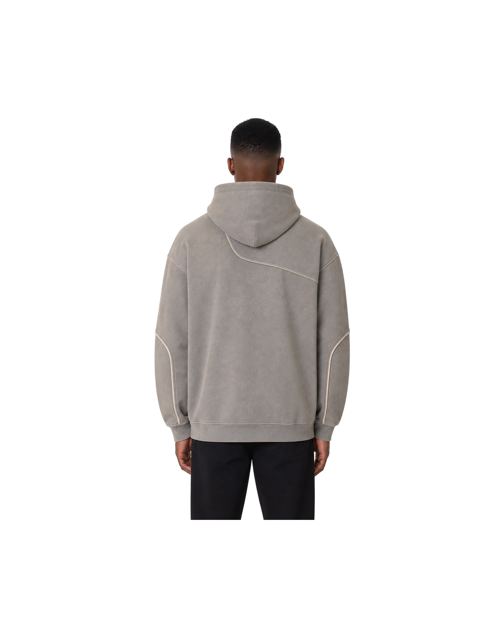 METRO Concrete Drift Hoodie back product view on a white background