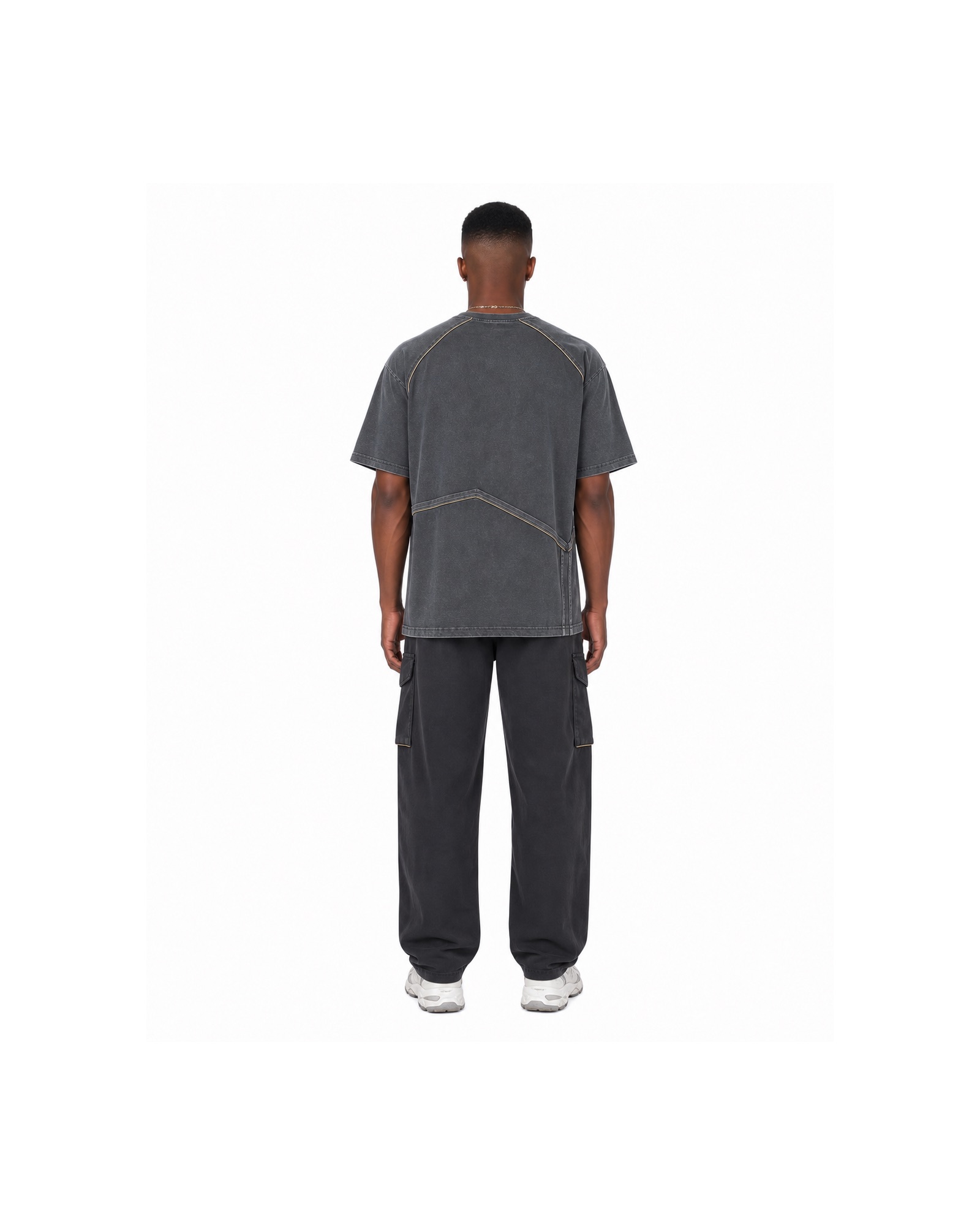 METRO Asphalt Wash Tee back product view on a white background