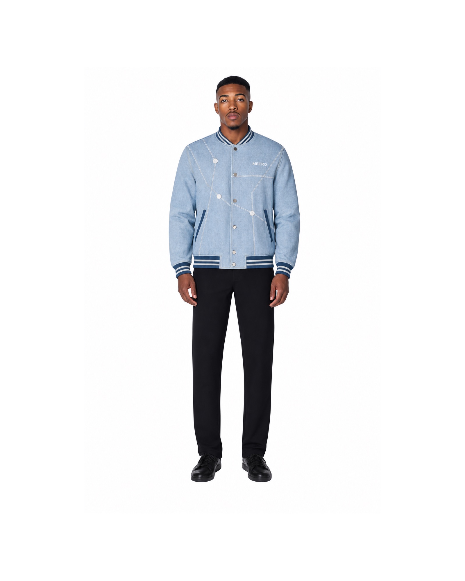 METRO Skyline Bomber Jacket front product view on a white background